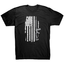 Load image into Gallery viewer, American Flag and Rifle T-Shirt