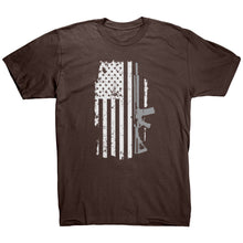 Load image into Gallery viewer, American Flag and Rifle T-Shirt