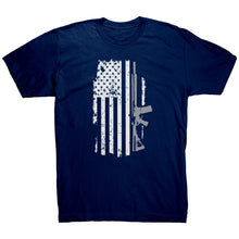 Load image into Gallery viewer, American Flag and Rifle T-Shirt