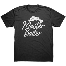 Load image into Gallery viewer, Master_Baiter_T-Shirt__Funny_Fishing_Hu_Black_Mockup.png_16142321