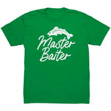 Load image into Gallery viewer, Master_Baiter_T-Shirt__Funny_Fishing_Hu_Kelly_Green_Mockup.png_16142327