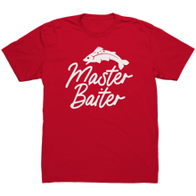 Load image into Gallery viewer, Master_Baiter_T-Shirt__Funny_Fishing_Hu_Red_Mockup.png_16142333