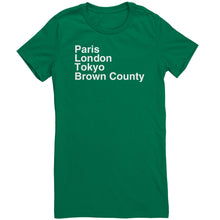 Load image into Gallery viewer, Paris London Tokyo Brown County