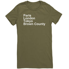 Load image into Gallery viewer, Paris London Tokyo Brown County