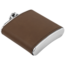 Load image into Gallery viewer, 6oz_Flask_Dk_Brown_Angle_Mockup.png_15694074
