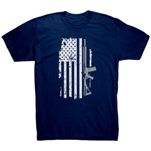 American Flag and Rifle T-Shirt