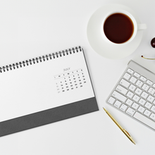 Load image into Gallery viewer, Automated_Desktop_Calendar_White_Table_Overhead_Mockup.png_15757718
