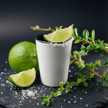Load image into Gallery viewer, Ceramic_Shot_Glass_-_Black_Accent_Black_Lifestyle_02_Lime_Salt_Mockup.png_15746319
