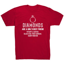 Load image into Gallery viewer, Diamonds Are A Girls Best Friend ring plain T-Shirt
