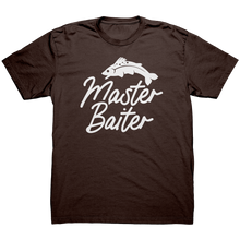 Load image into Gallery viewer, Master_Baiter_T-Shirt__Funny_Fishing_Hu_Dark_Chocolate_Mockup.png_16142324
