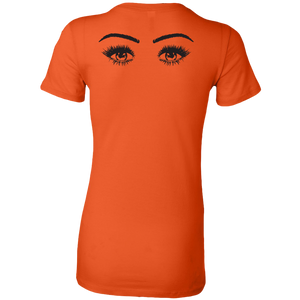 Walking Safety Shirt - Female Eyes Black on Back T-Shirt