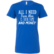 Load image into Gallery viewer, All I Need From Men Is Their Fame and Money T-Shirt
