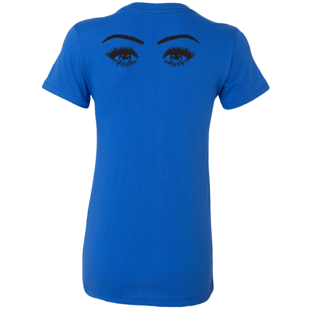 Walking Safety Shirt - Female Eyes Black on Back T-Shirt